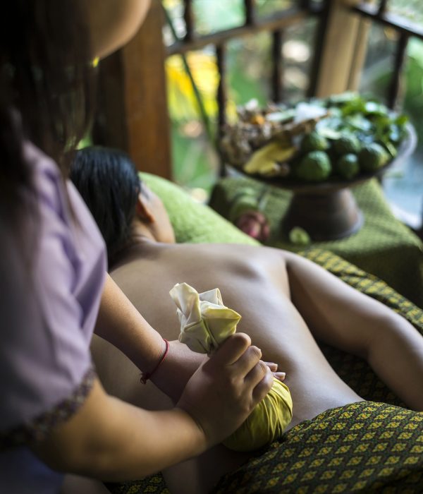 traditional herbal ball massage thai tropical spa treatment detail